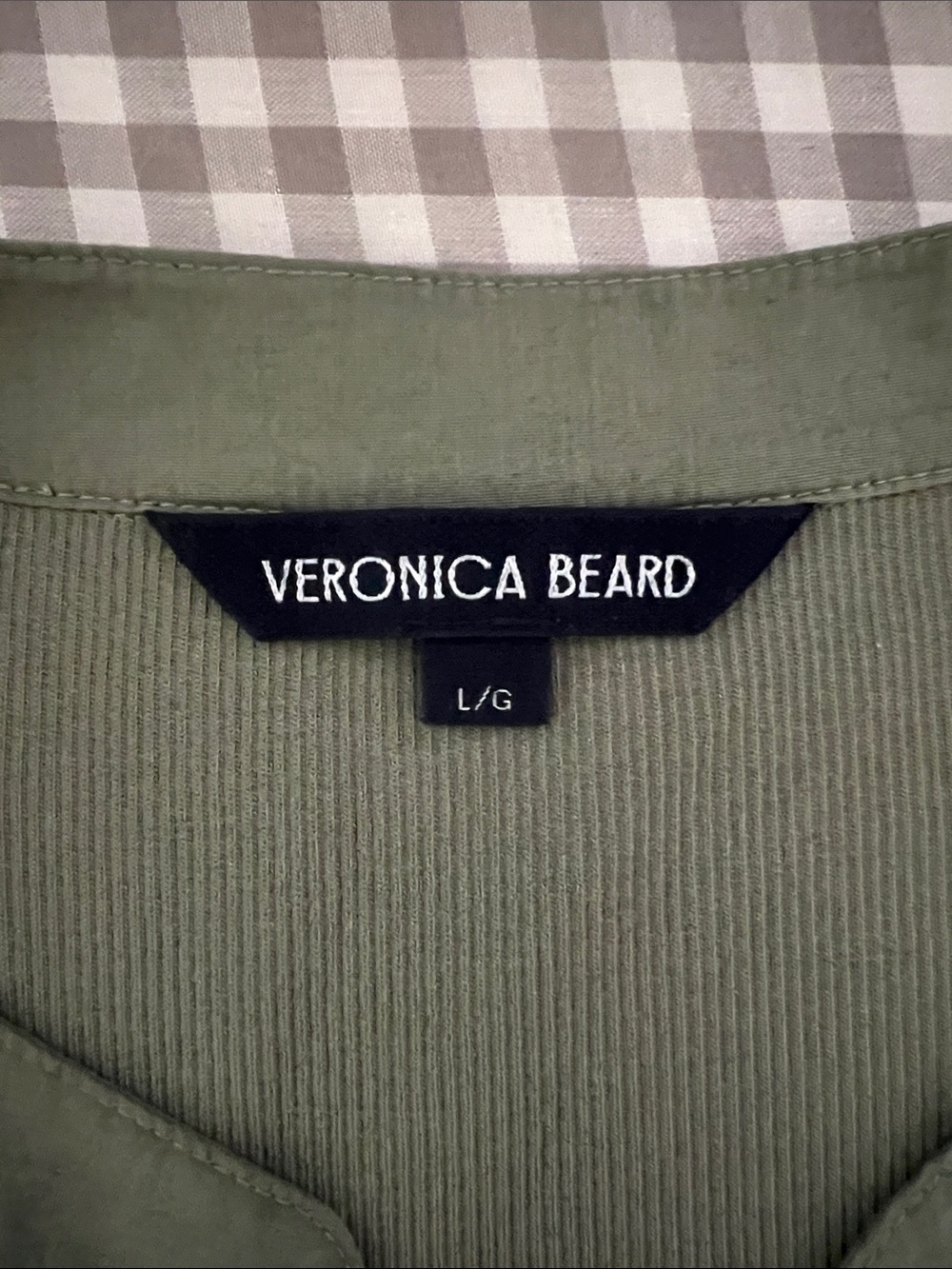 Veronica Beard Coralee Olive Green Puff Sleeve Top Size L - Picture 5 of 6